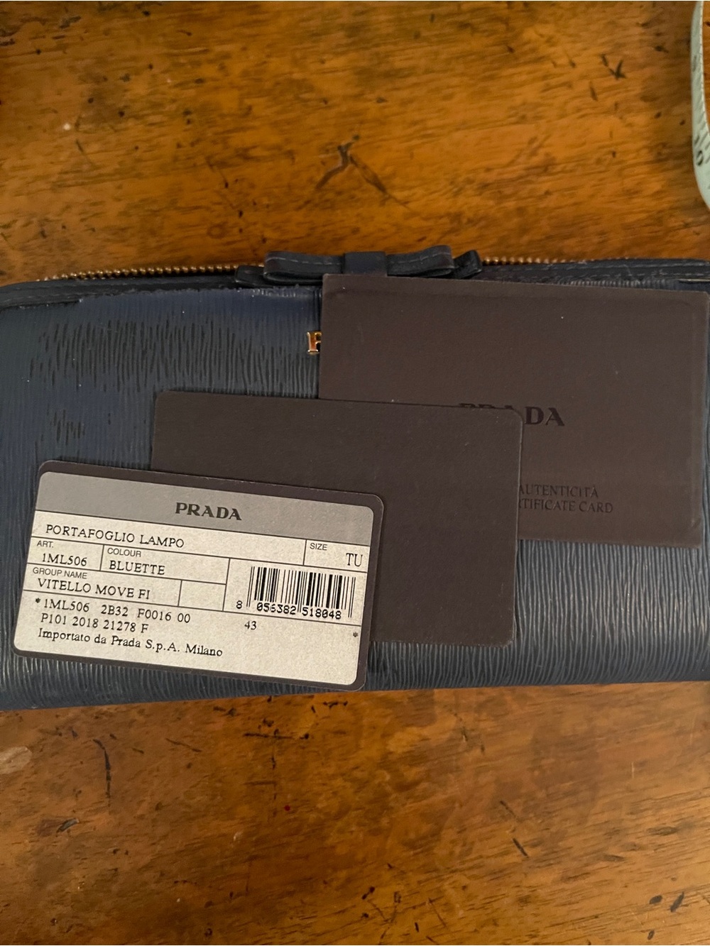 Prada Navy Leather Zip Wallet / used condition - Picture 8 of 12